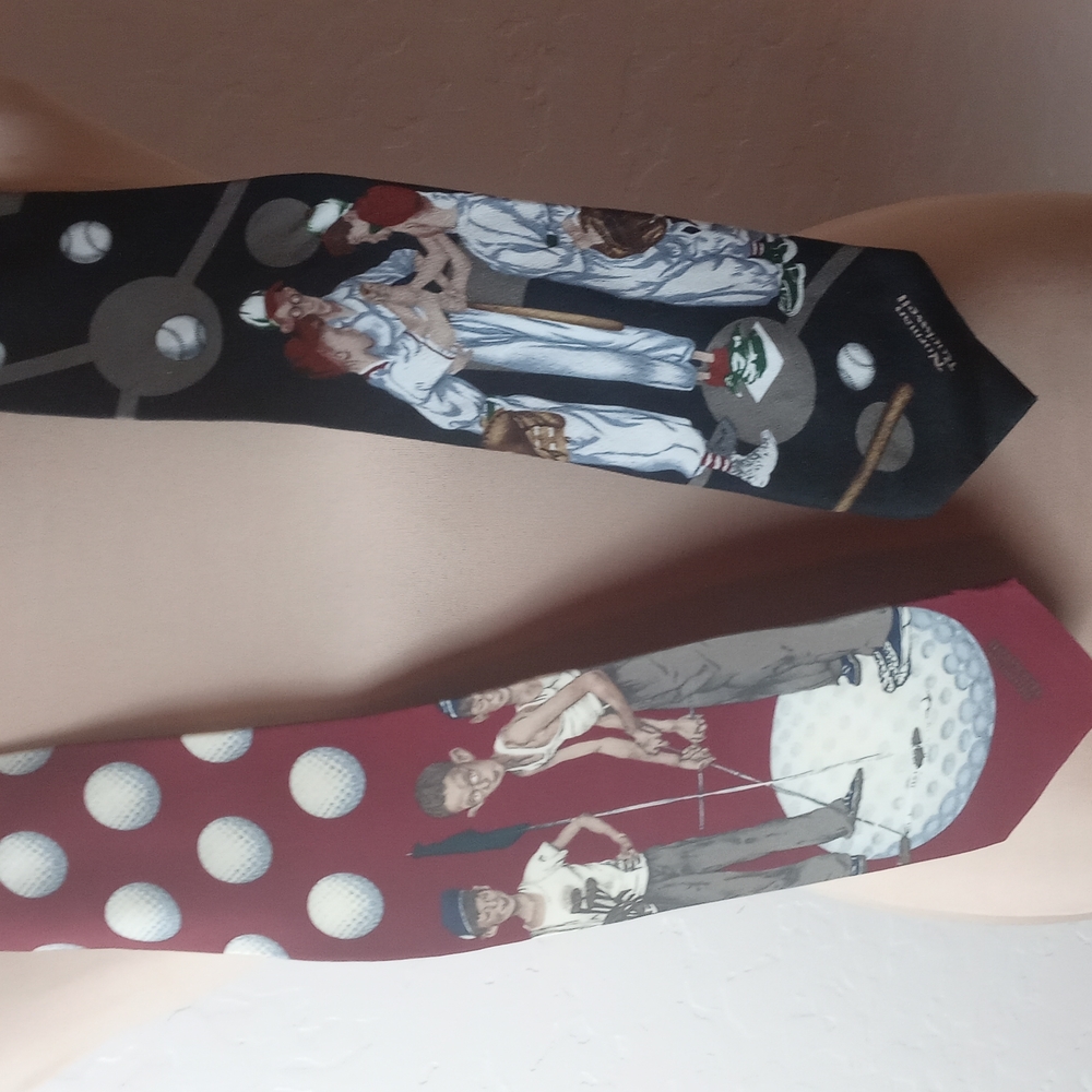 Bundle of Two Vintage Brown & Bigelow Norman Rockwell Neck Ties